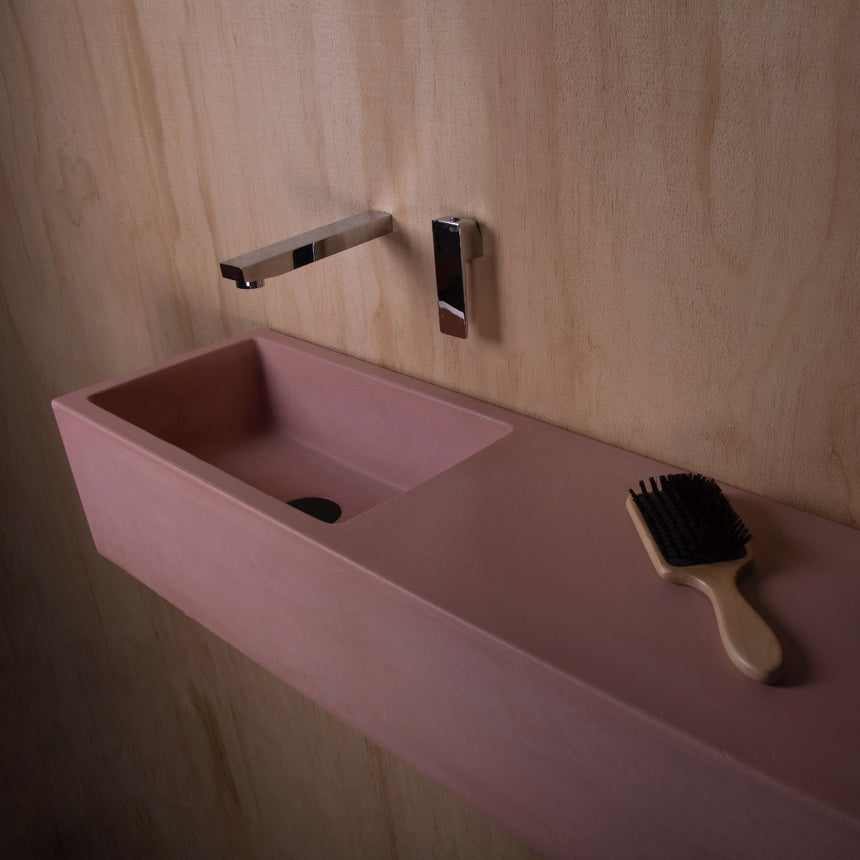 Consculpt Wakatipu Wall Mounted Concrete Basin Pink